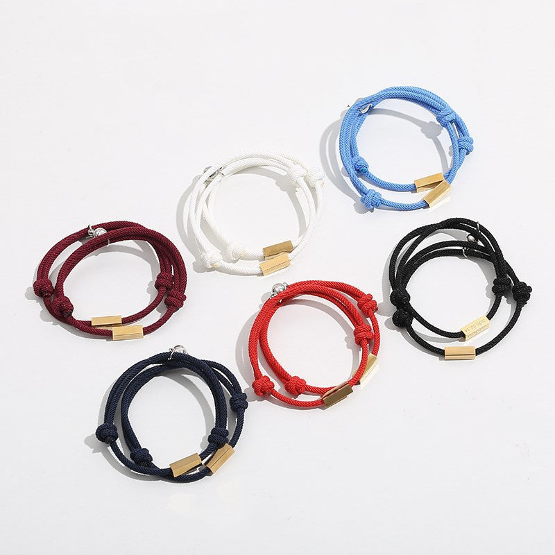 Letter Magnetic Woven Couple Bracelet Bracelet With Engraved Name