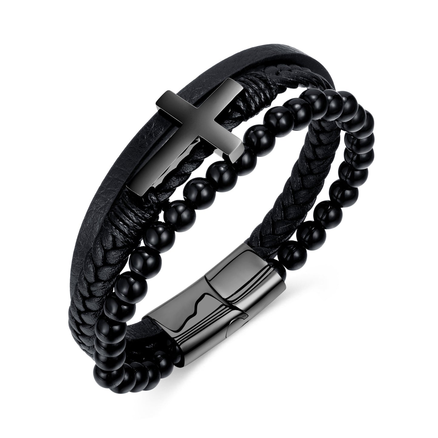 Fashion Handmade Braided Bracelet Vintage Cross Bracelet