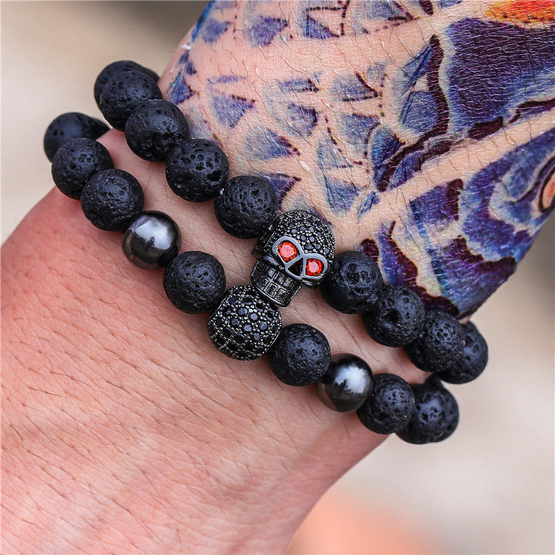 Retro Simple Black Frosted Bracelet  Set
