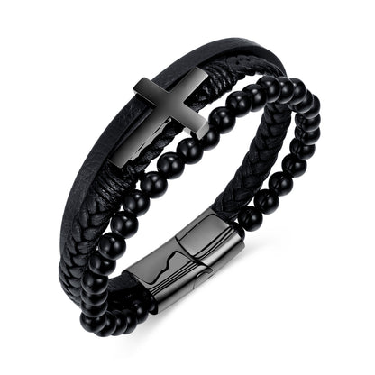 Fashion Handmade Braided Bracelet Vintage Cross Bracelet