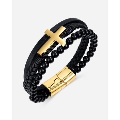 Fashion Handmade Braided Bracelet Vintage Cross Bracelet